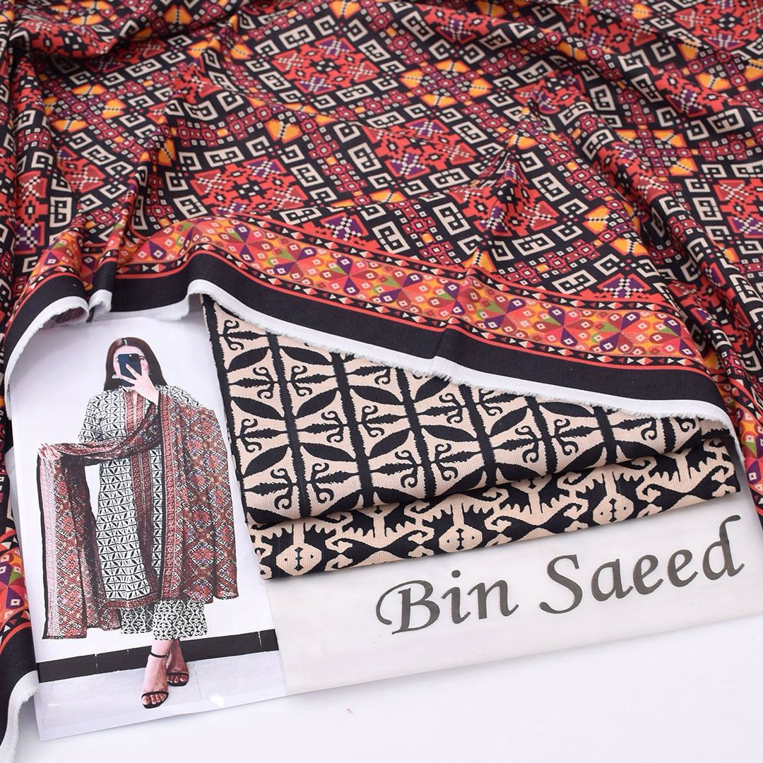“Bin Saeed Khaddar 3-Piece Suit for Men – Traditional Pakistani/Ethnic Wear”