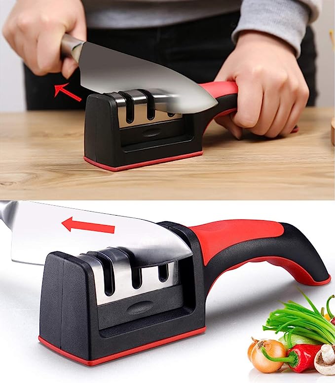 3-Stage Knife Sharpener Set with Peeler for Razor-Sharp Knives