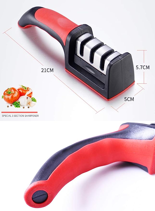 3-Stage Knife Sharpener Set with Peeler for Razor-Sharp Knives