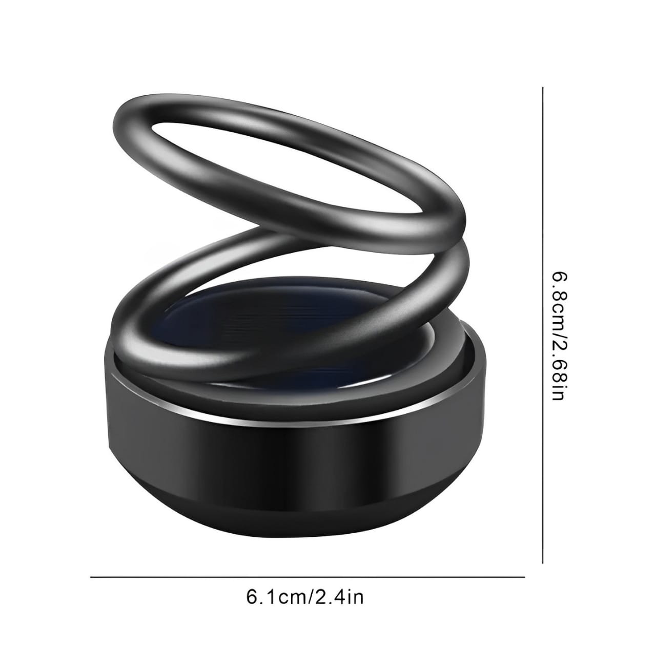 Car Solar Mounted Suspended Double Ring Ornaments, Aromatherapy Perfume, High-End Elegance, Car Interior Accessories (Random Color) - Black