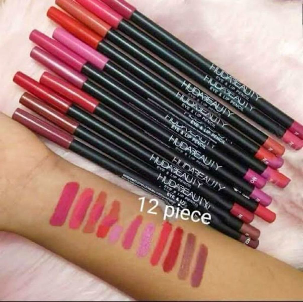 pack of 12 Huda beauty Lip & Eye pencils