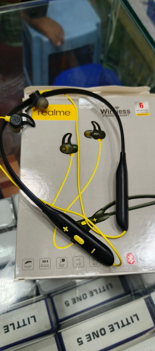 Realme Wireless Stereo Neckband Headset – Bluetooth 5.0 | Deep Bass, Long Battery, Sweatproof Earphones