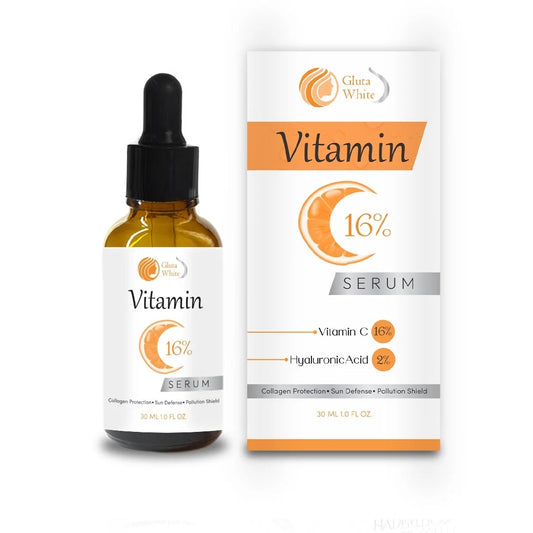 Gluta White Vitamin C 16% Serum for Glowing Skin & Dark Spots