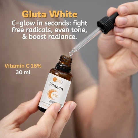 Gluta White Vitamin C 16% Serum for Glowing Skin & Dark Spots