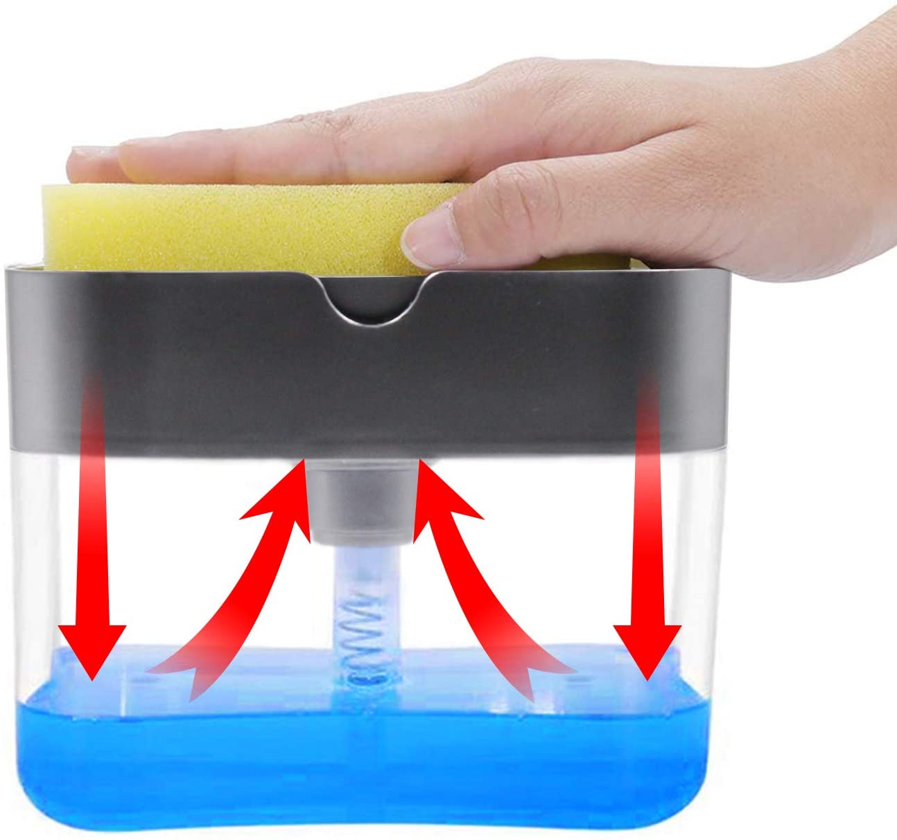 Sink Soap Dispenser with Sponge Holder – Compact 2-in-1 Kitchen Cleaning Tool