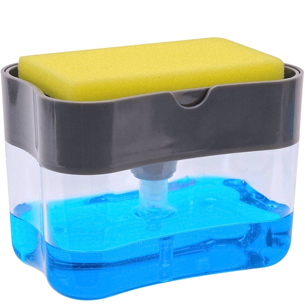 Sink Soap Dispenser with Sponge Holder – Compact 2-in-1 Kitchen Cleaning Tool