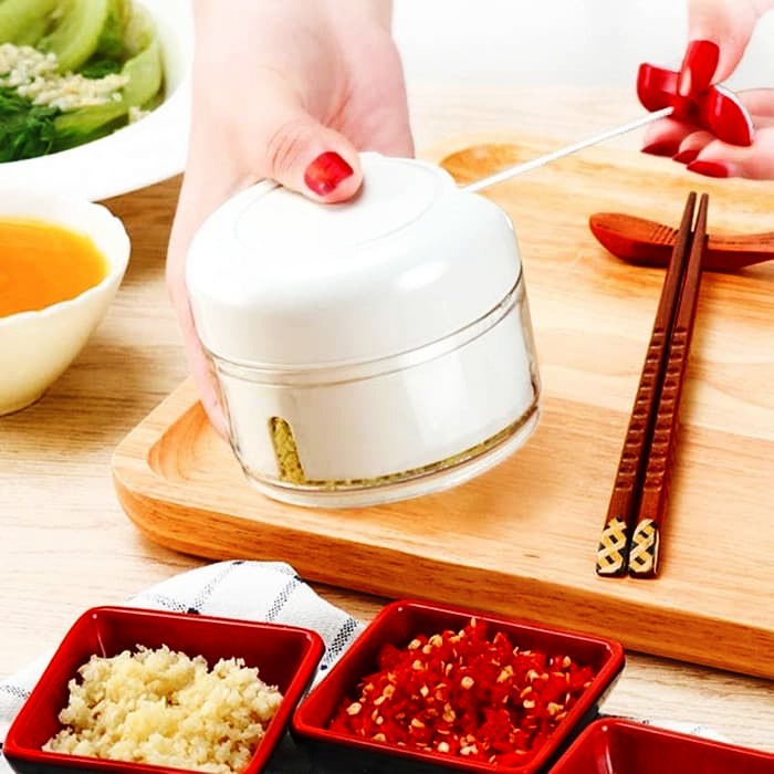 Hand-Powered Mini Food Chopper – Grinder, Mixer, Blender for Meat, Fruits, Nuts