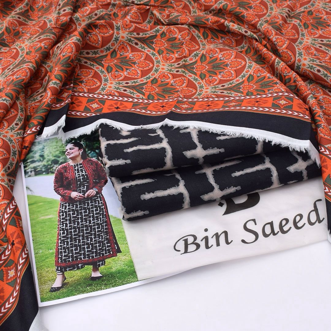 “Bin Saeed Khaddar 3-Piece Suit for Men – Traditional Pakistani/Ethnic Wear”