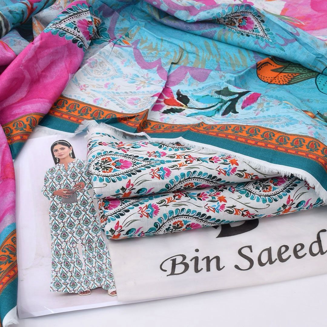 “Bin Saeed Khaddar 3-Piece Suit for Men – Traditional Pakistani/Ethnic Wear”