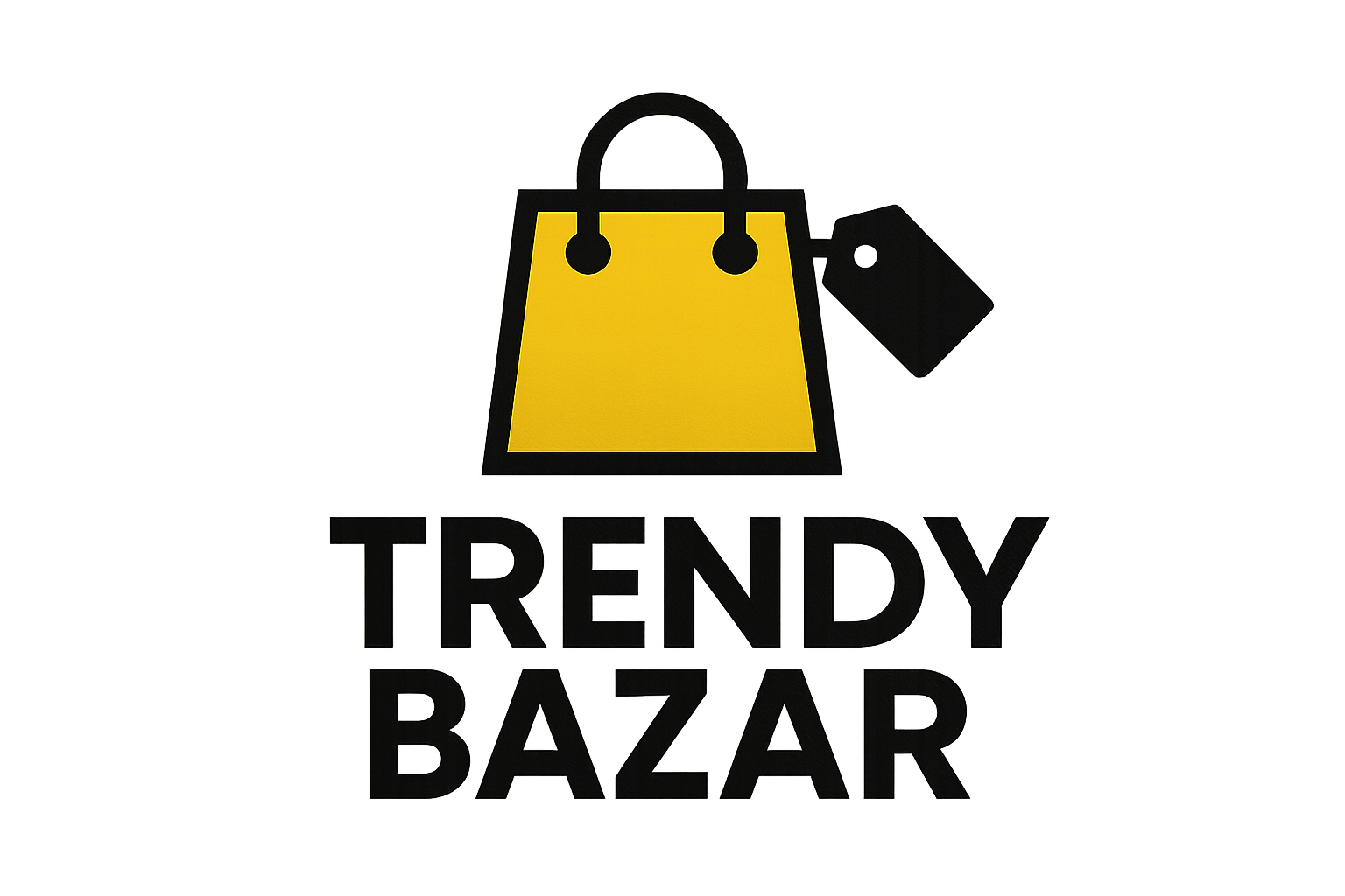 GENERATE A LOGO OF TRENDY BAZAR STORE WITH YELOW AND BLACK COLOU COMBINATION