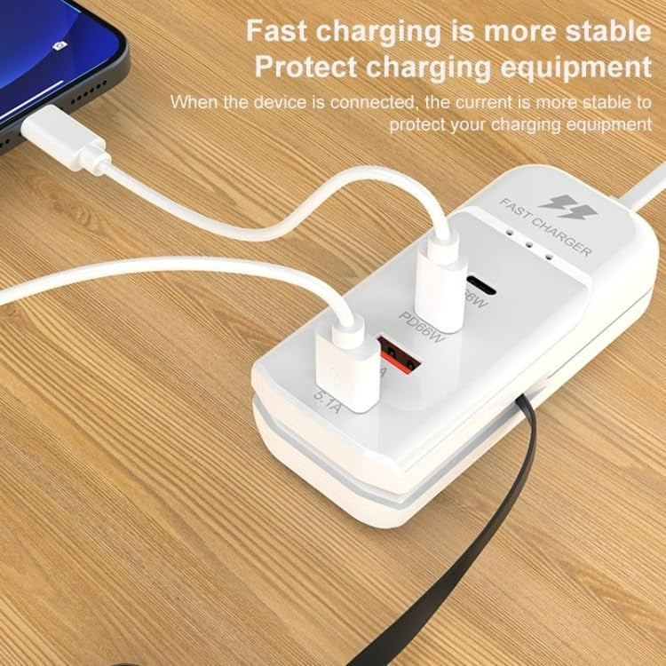 PD 66W USB Fast Charger with Type-C Cable – 5.1A High-Speed Charging Adapter