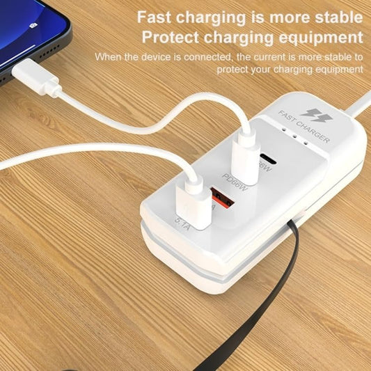 PD 66W USB Fast Charger with Type-C Cable – 5.1A High-Speed Charging Adapter