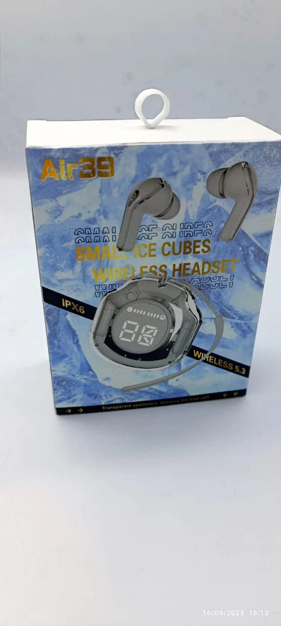 T8 Crystal Wireless Earphones - Transparent (Air 39)